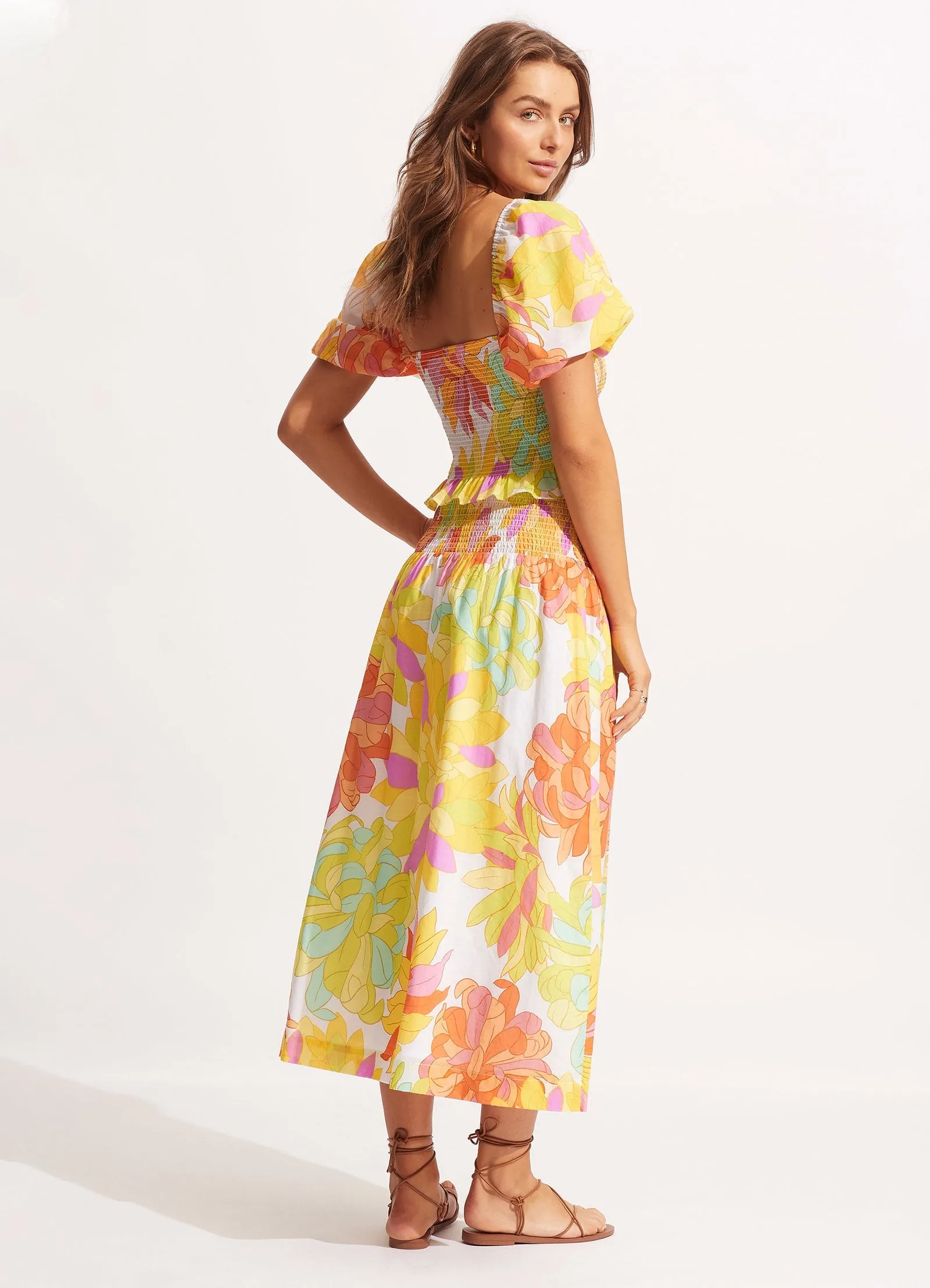 Palm Springs Shirring Top - Lime Light