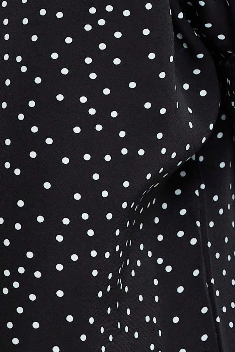 Polka Dot Crop Top Long Sleeve