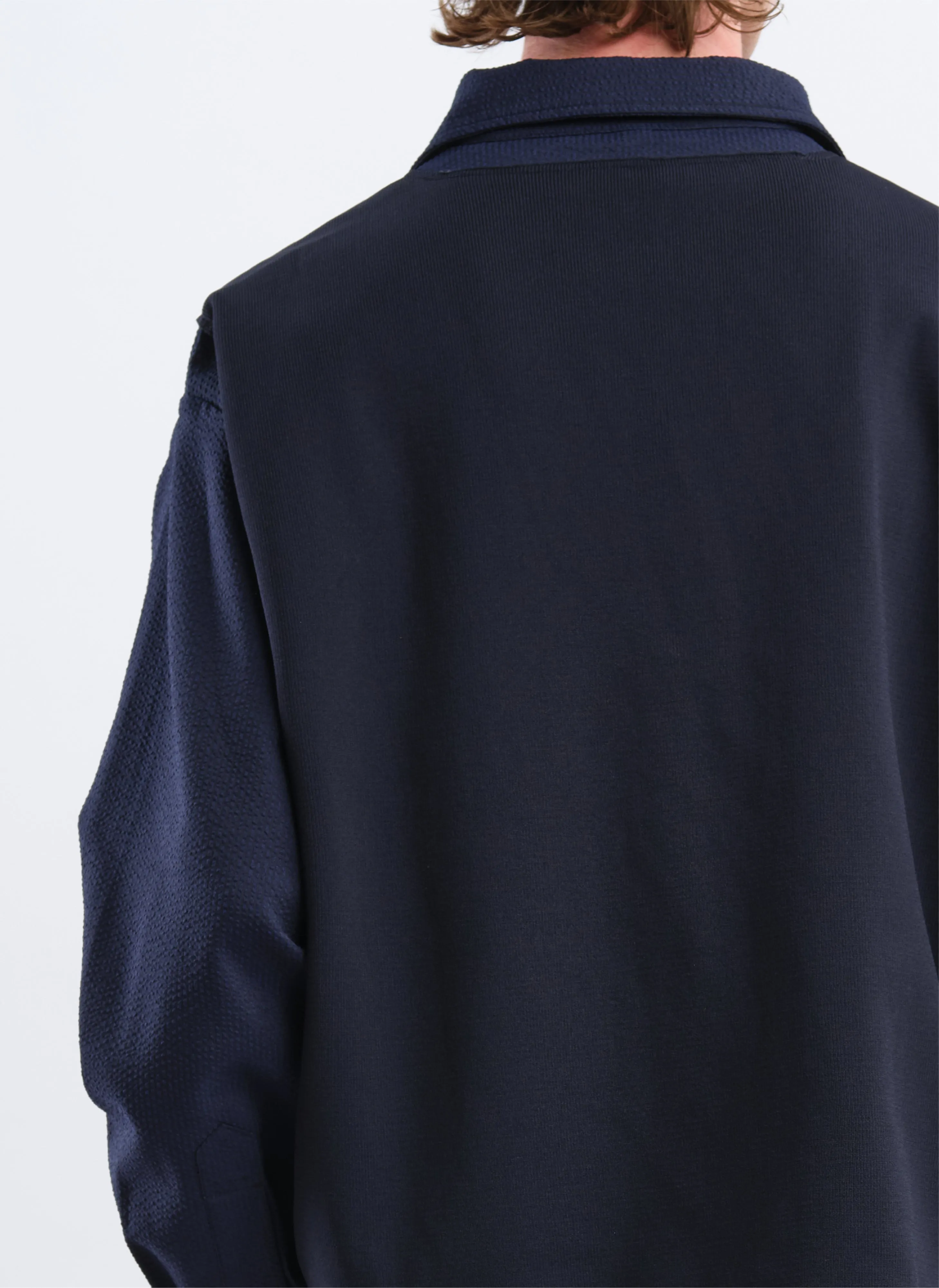 Polyester Business Knit Blocking Shirt