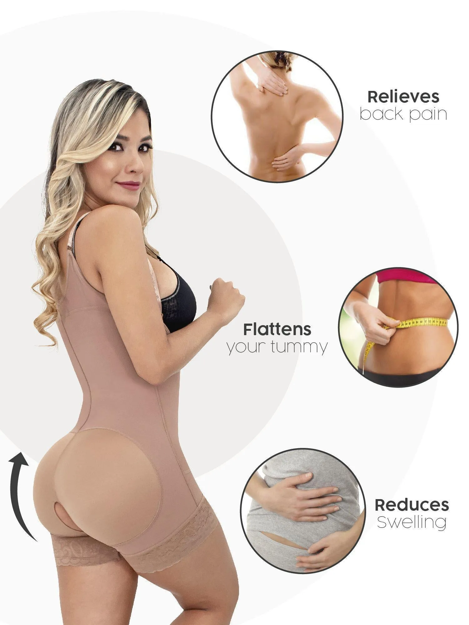 Postpartum Natural-birth Faja Open bust Short length & Medium compression | Stage 2 Sonryse 066BF