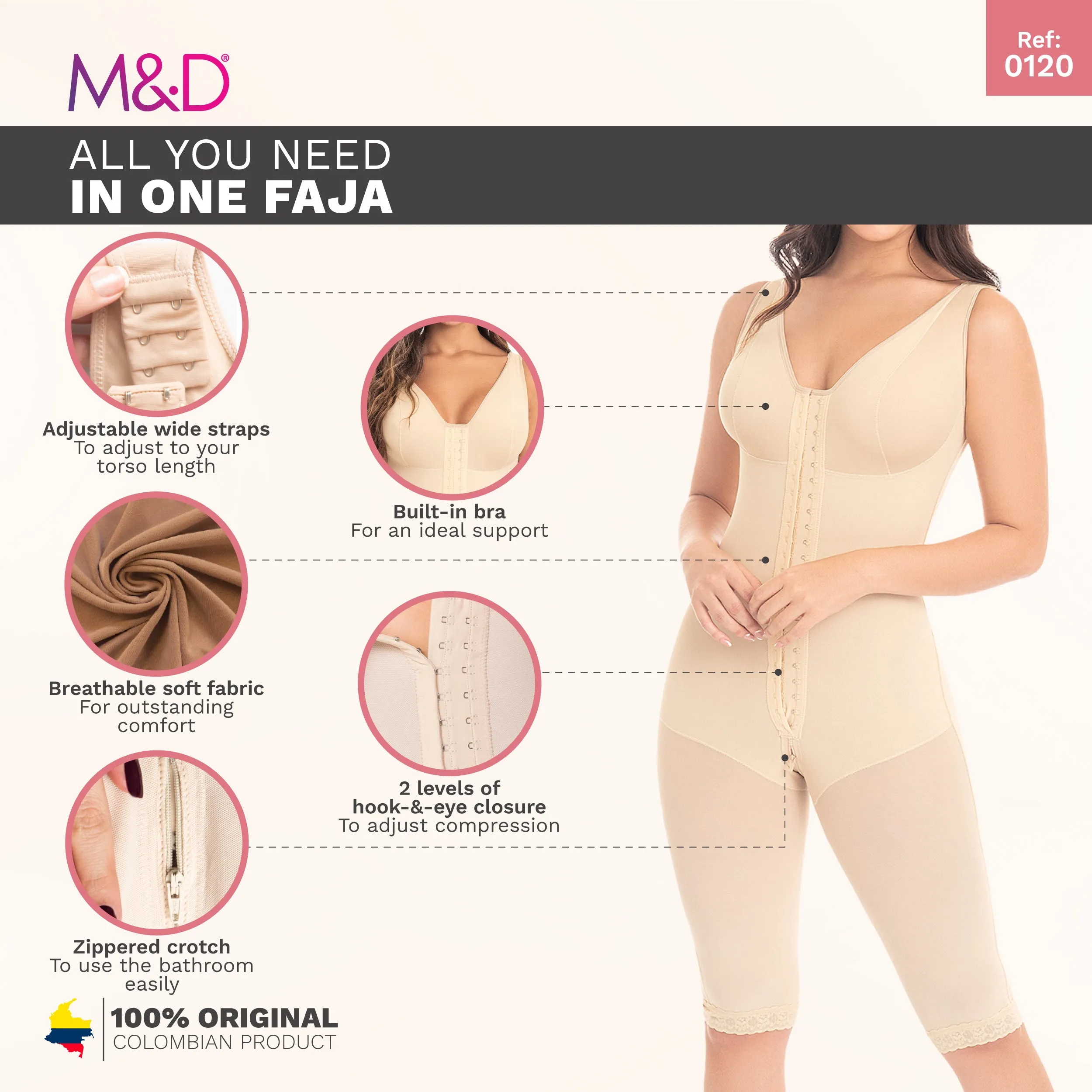 Postpartum Natural-birth, Knee-Length, High Back, High Compression MYD0120