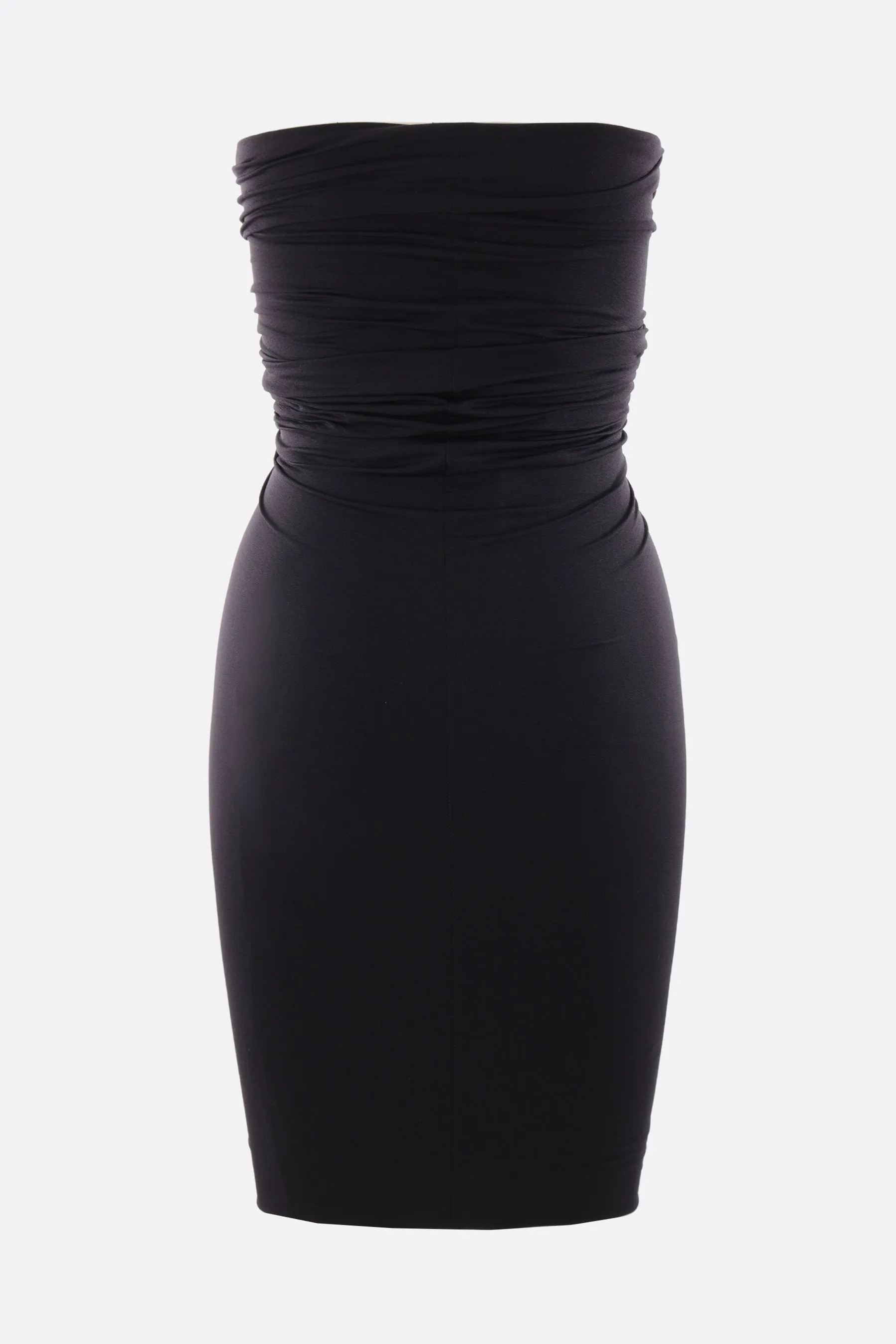 Prong stretch jersey strapless minidress