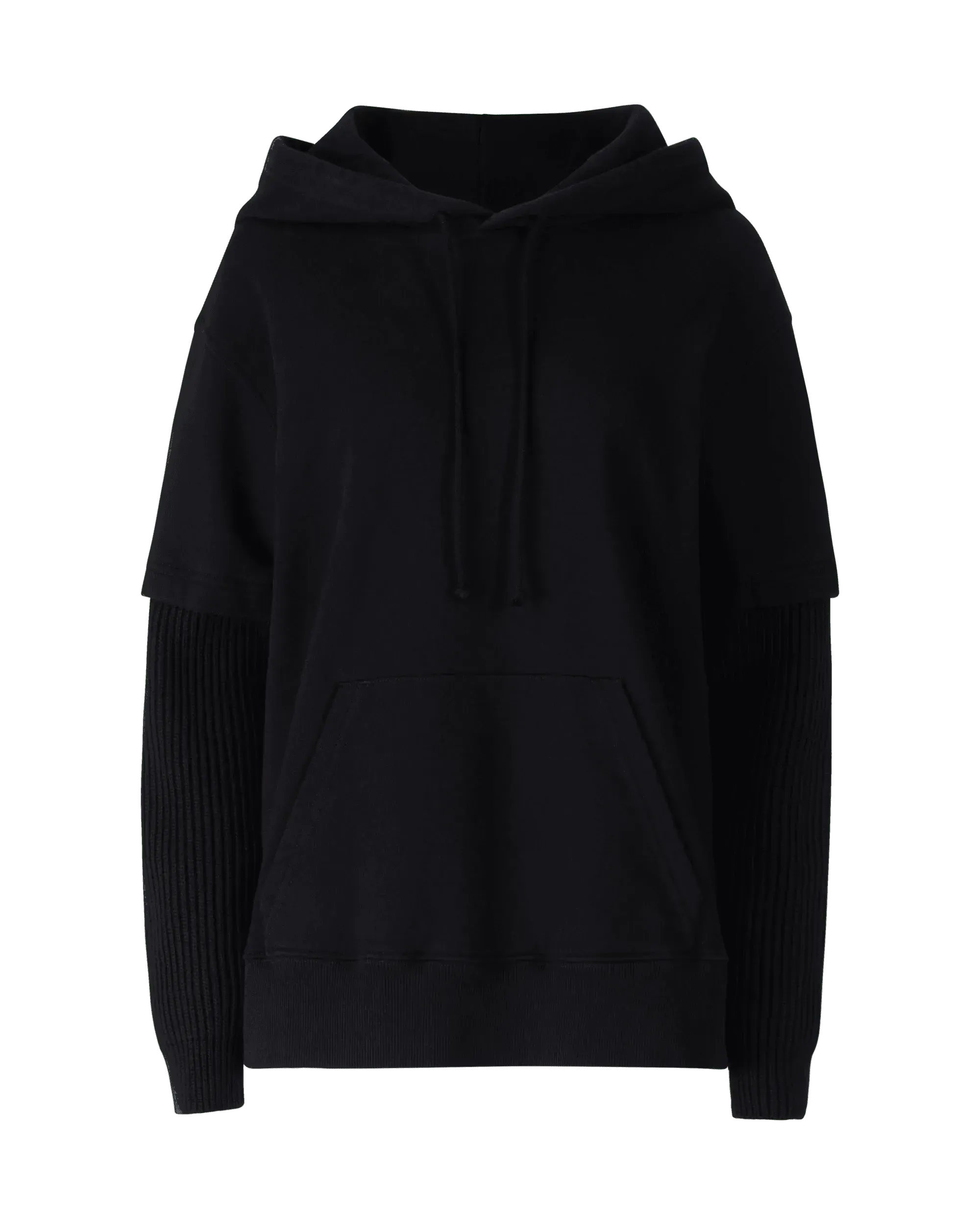 Ribbed Sleeve Hoodie