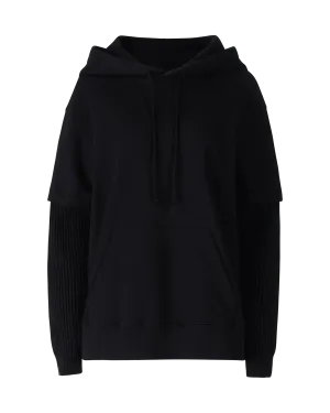 Ribbed Sleeve Hoodie