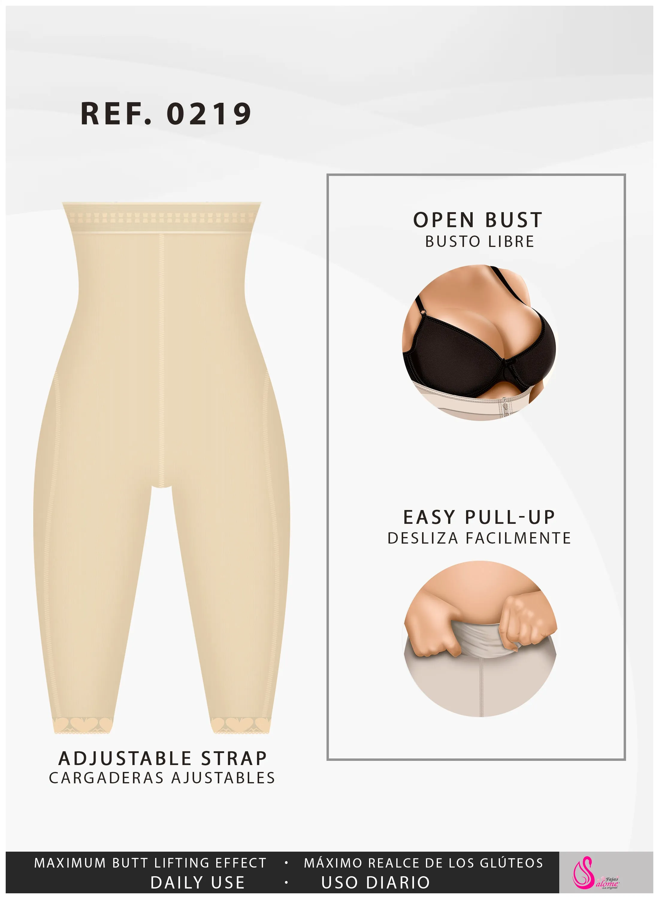 Salome 0219 | Colombian Butt Lifter High-Waisted Capri Faja