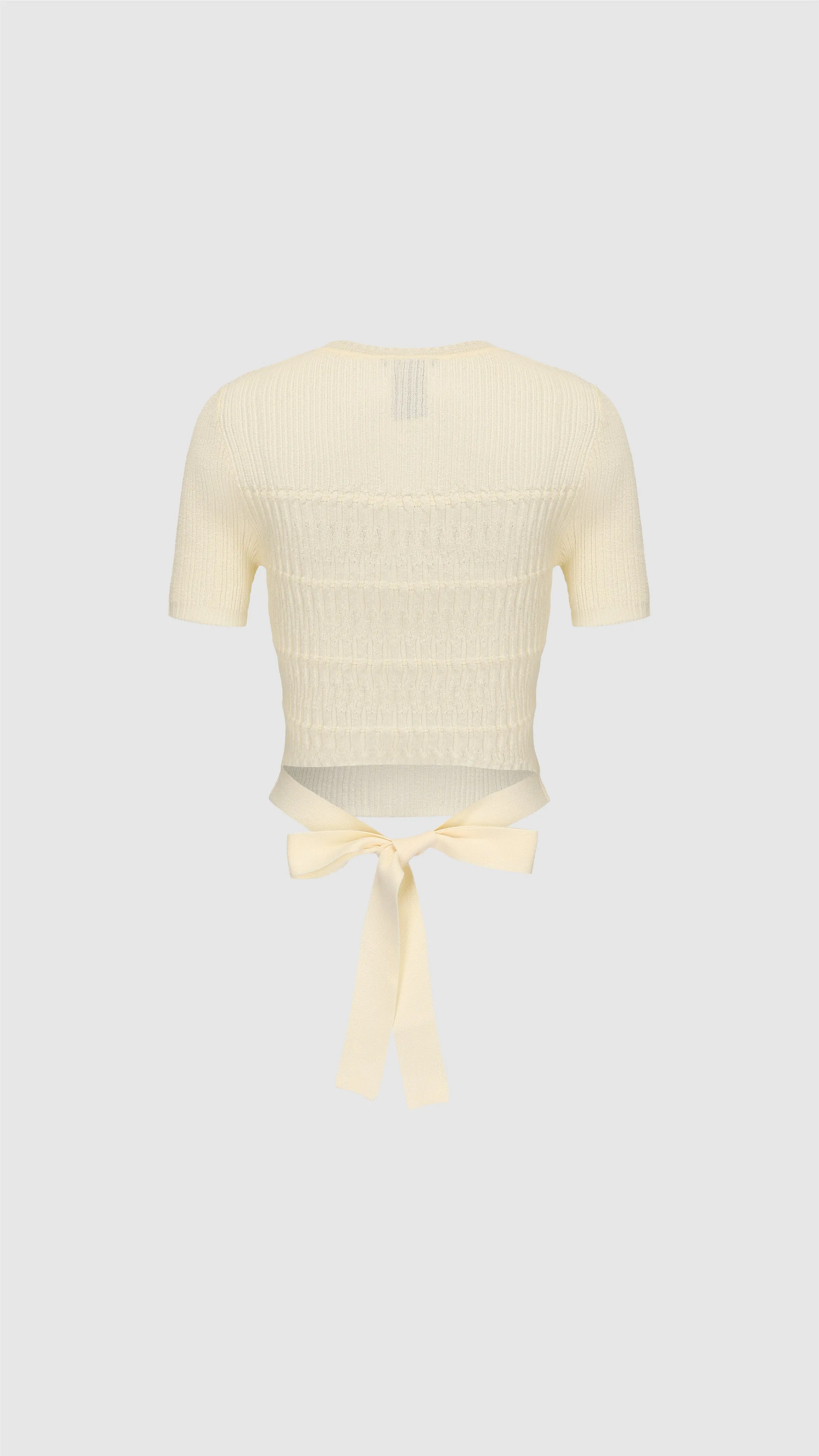 Short Sleeves Tie-Waist Sweater