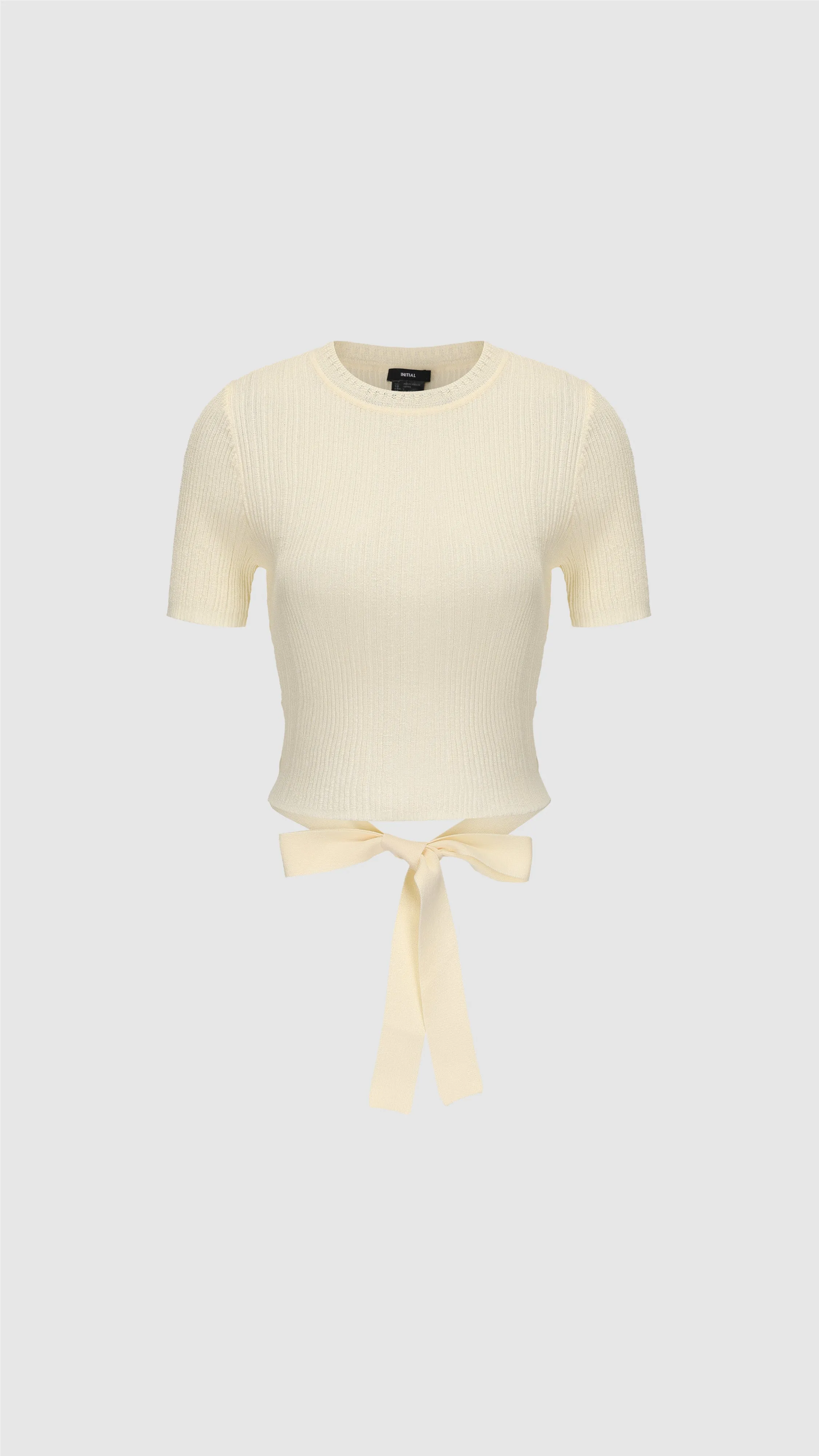 Short Sleeves Tie-Waist Sweater