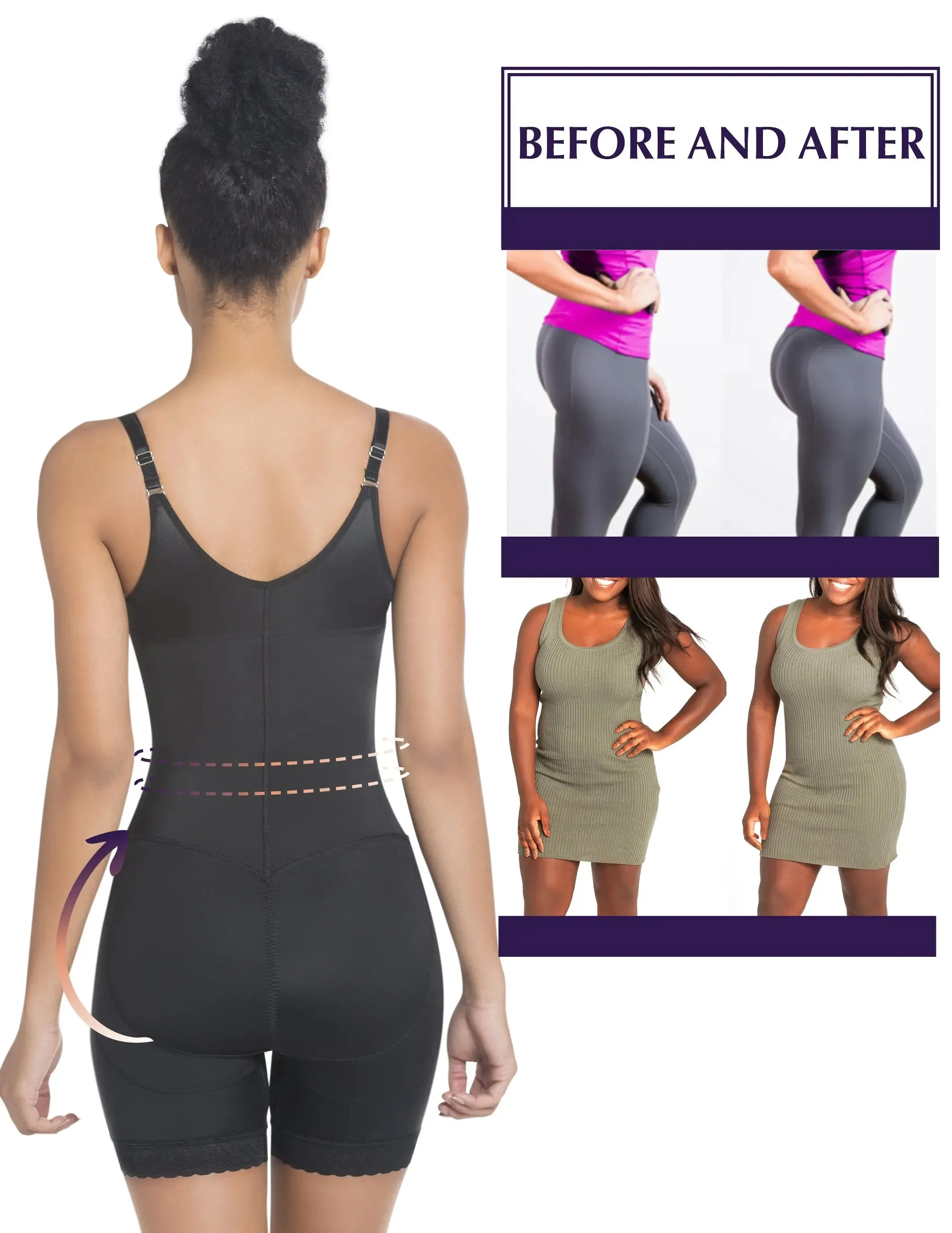 Siluet 1108 Thermal latex shaper Mid-Thigh style without zipper