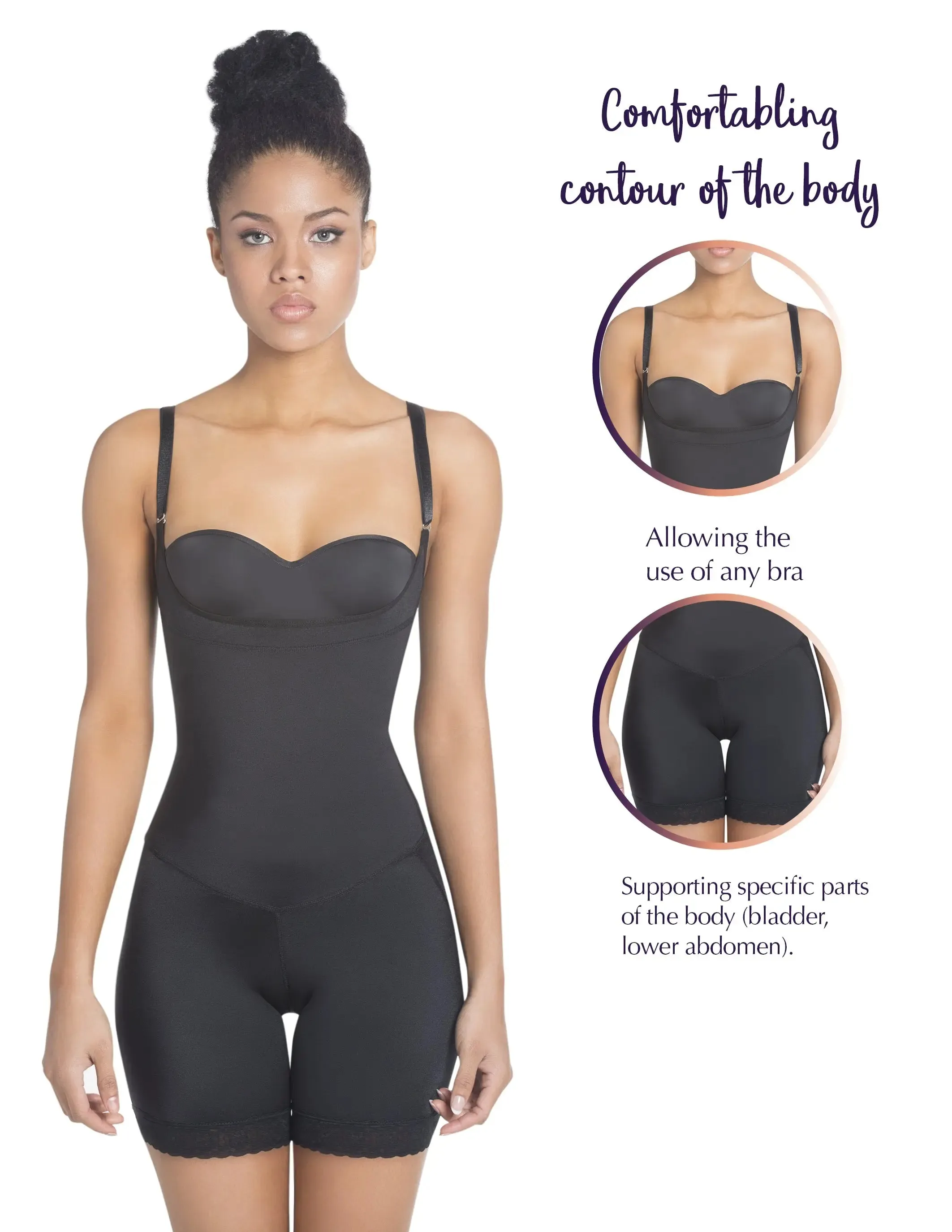 Siluet 1108 Thermal latex shaper Mid-Thigh style without zipper