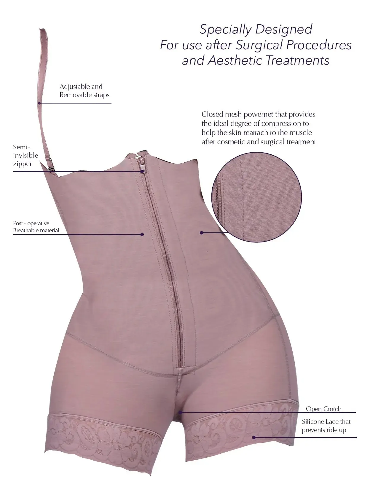 Siluet 2412 Post Surgery Compression Mid-Thigh Body Shaper