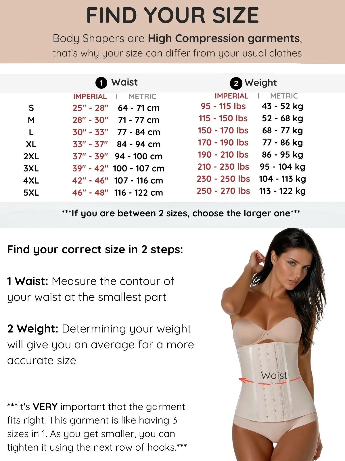 Siluet F20N / F21 High Compression Natural Latex Waist Trainer with Triple Hook-and-Eye Closure