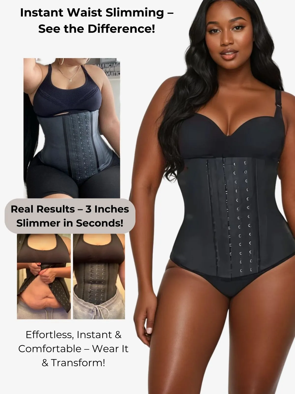 Siluet F20N / F21 High Compression Natural Latex Waist Trainer with Triple Hook-and-Eye Closure