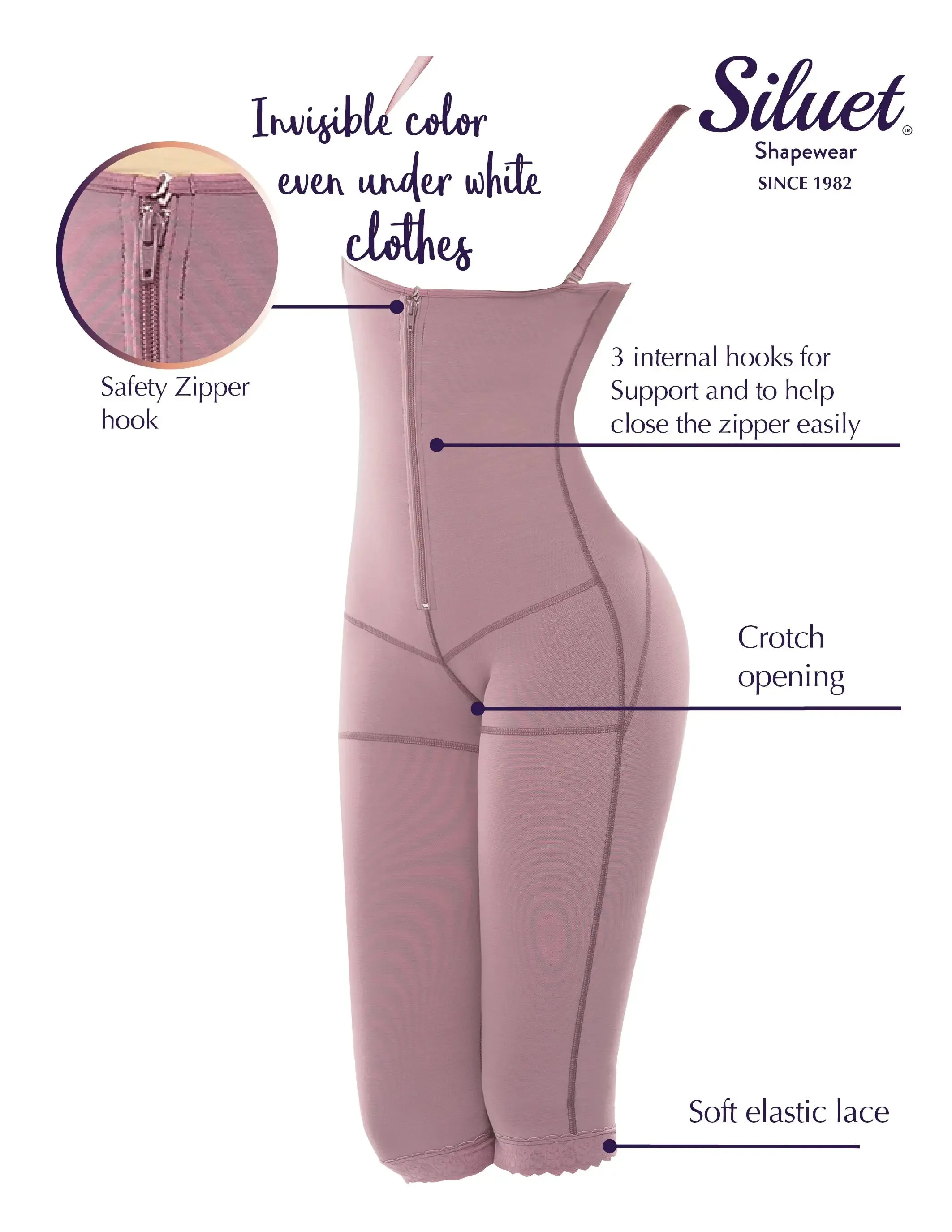 Siluet PS2 Postpartum High Compression Long Leg Full Body Shaper