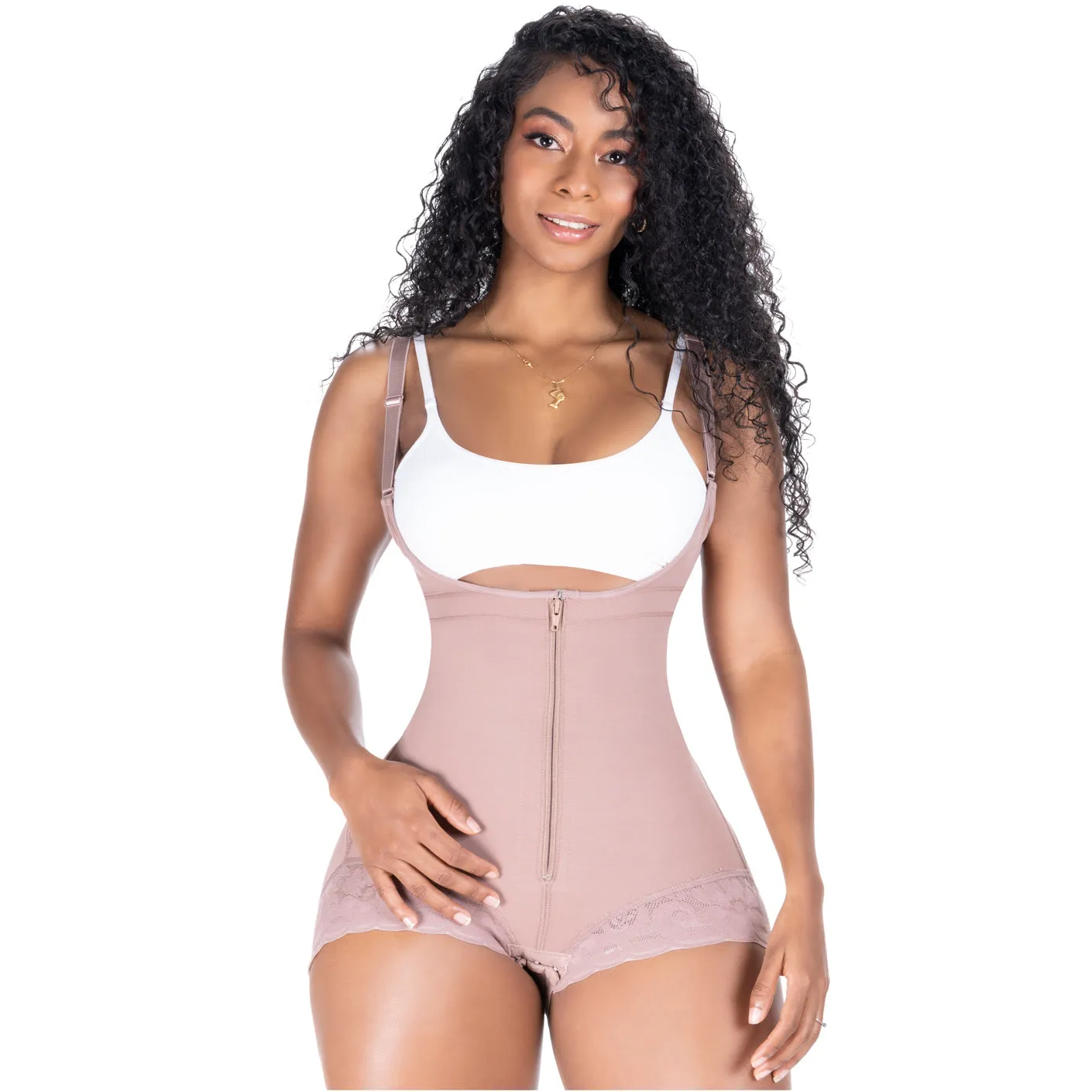 SONRYSE 020ZL | Fajas Colombianas Post Surgery & Postpartum | Open Bust Panty Shapewear Bodysuit | Powernet
