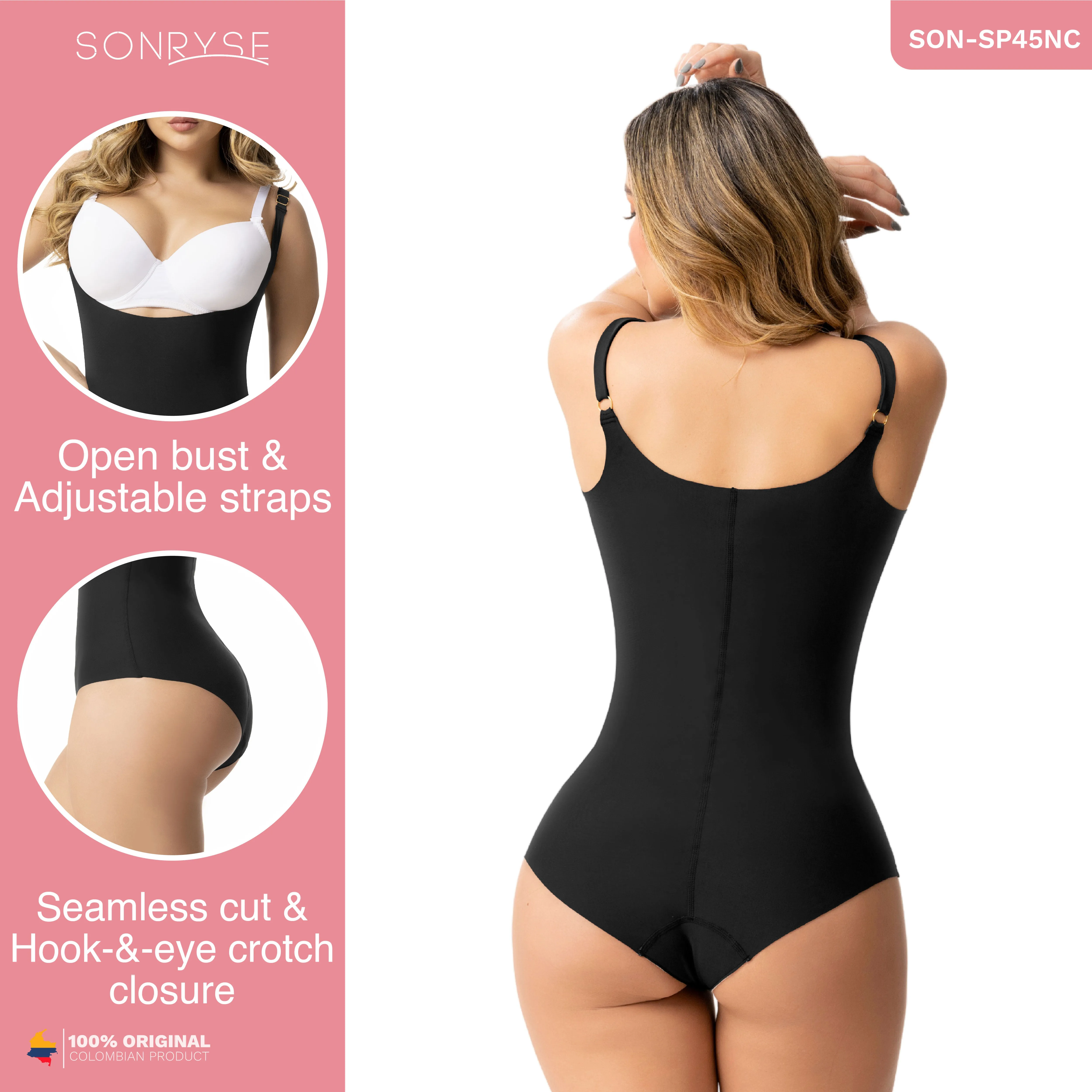 Sonryse SP45NC Tummy Control Panty Shapewear Open Bust Bodysuit