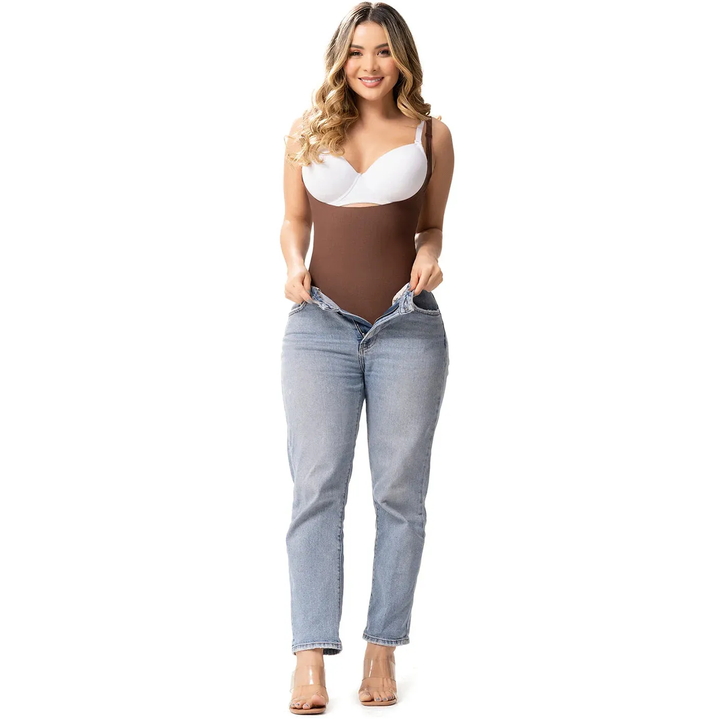 Sonryse SP45NC Tummy Control Panty Shapewear Open Bust Bodysuit