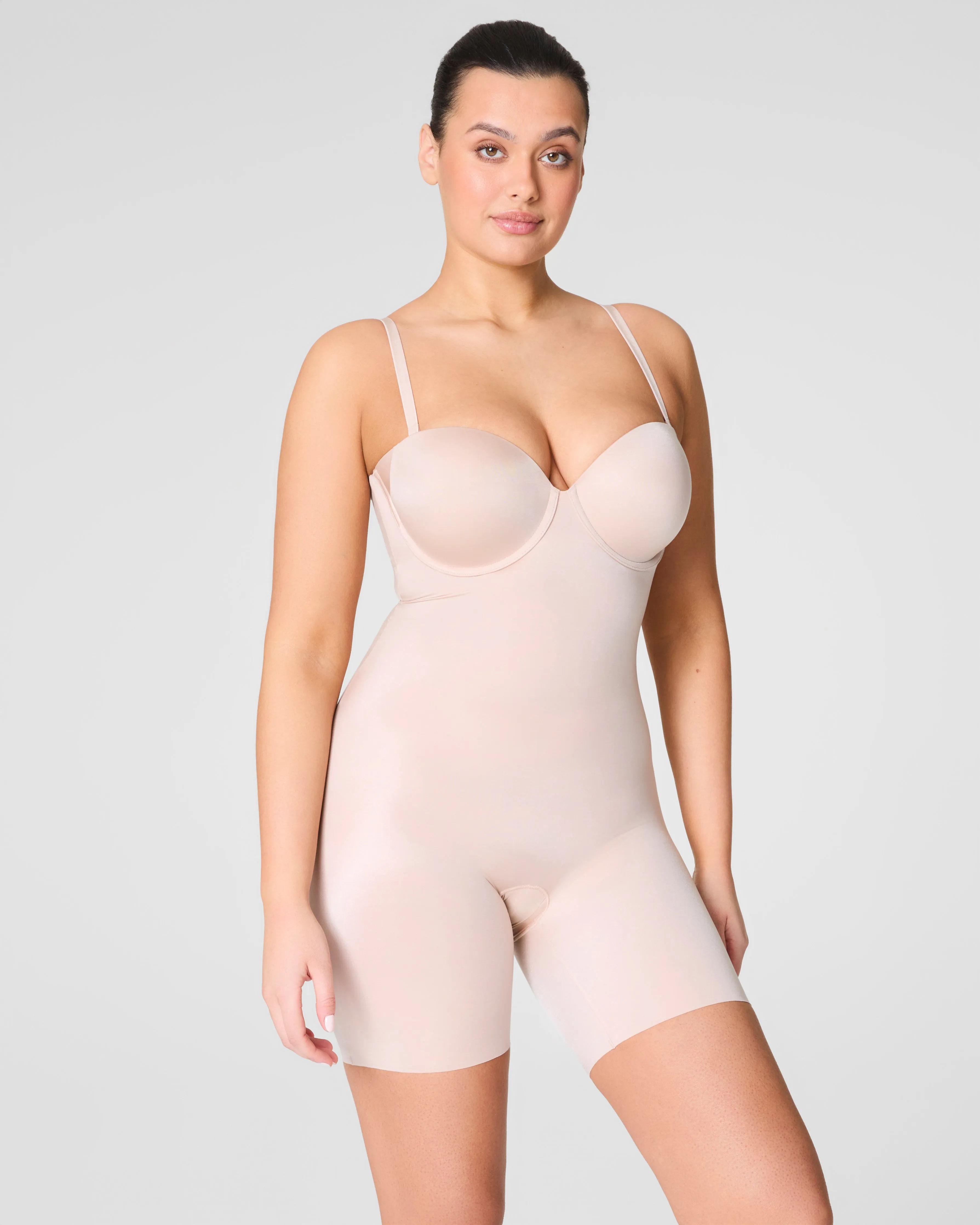 SPANXshape™ Suit Your Fancy Strapless Cupped Mid-Thigh Bodysuit