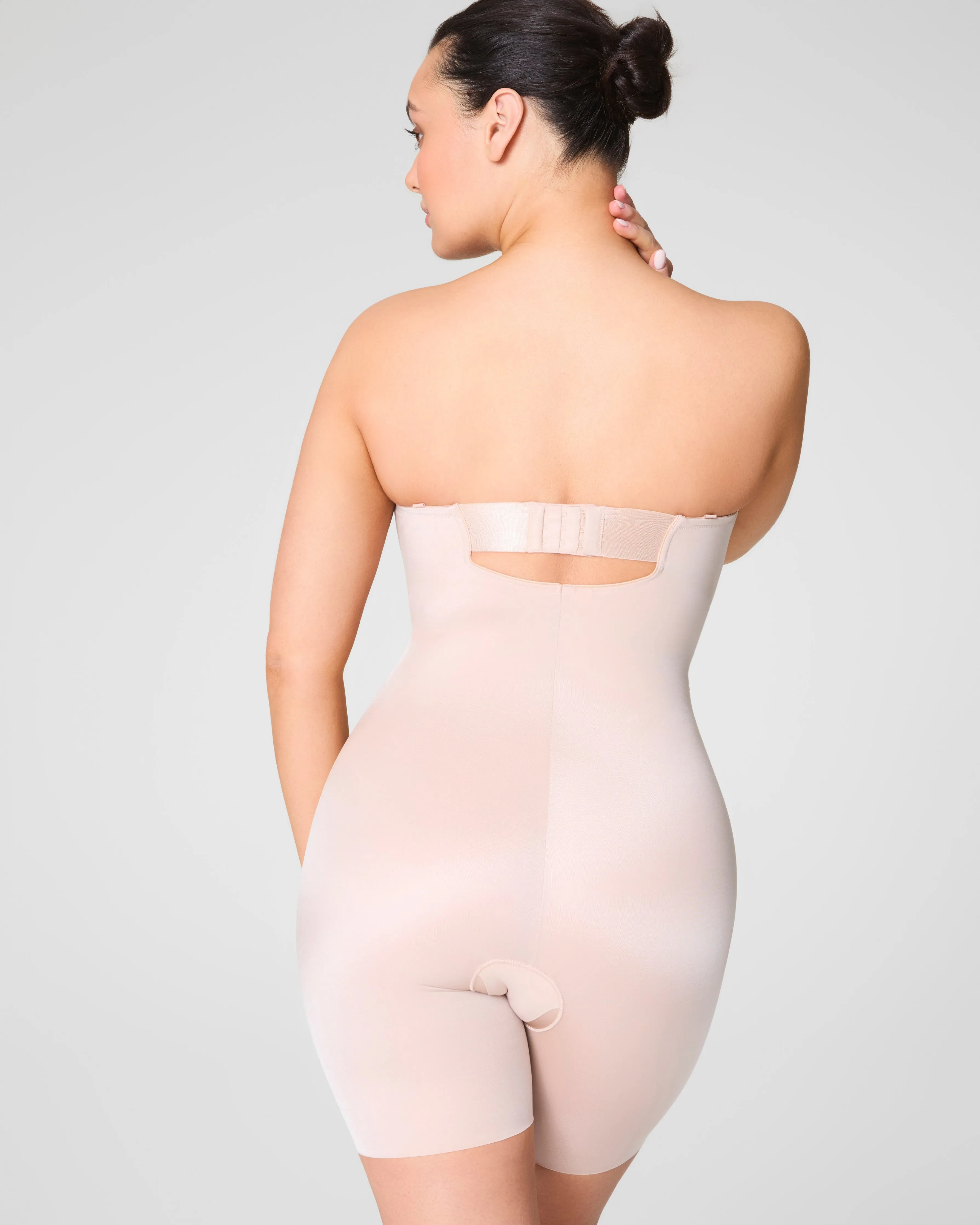 SPANXshape™ Suit Your Fancy Strapless Cupped Mid-Thigh Bodysuit