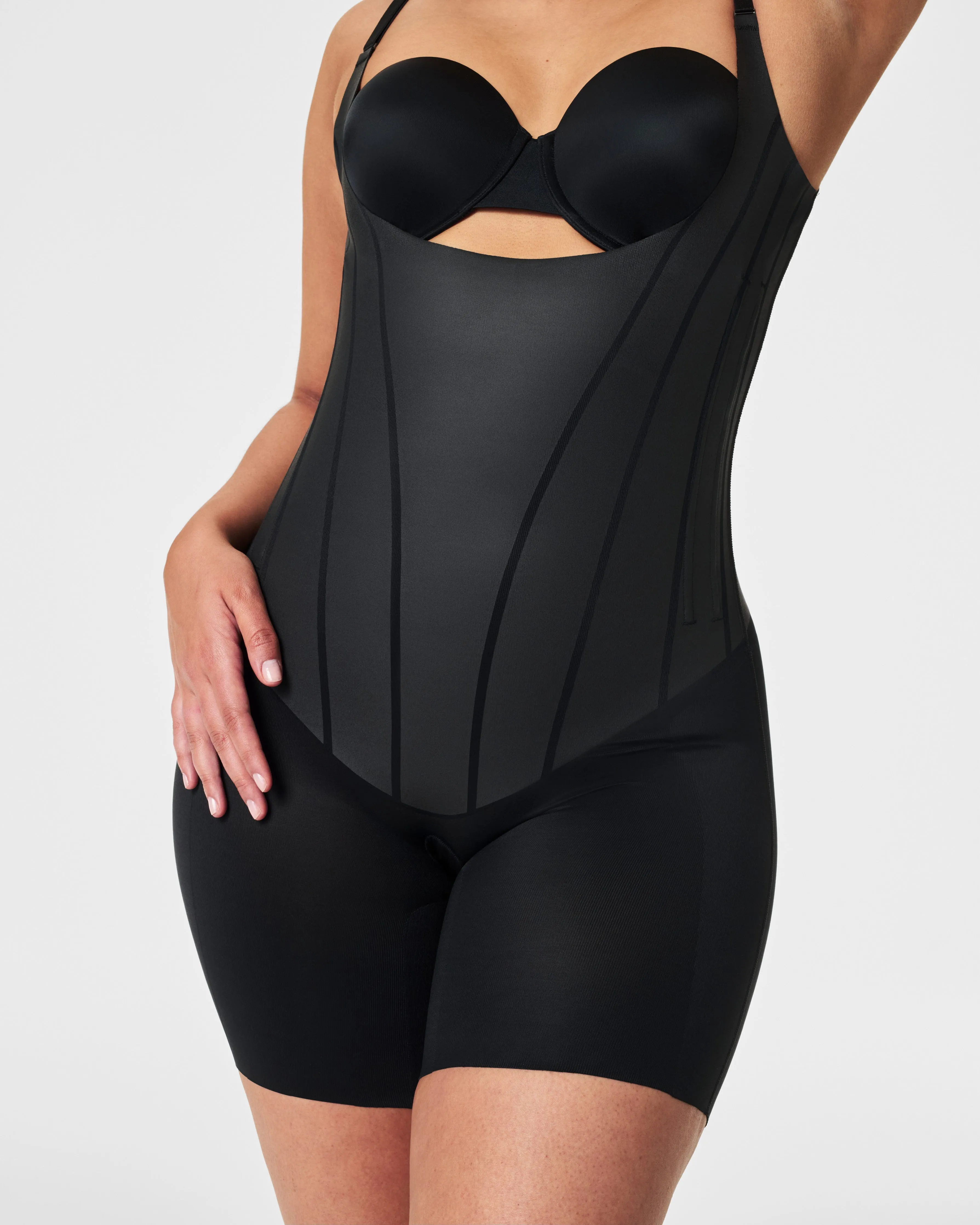 SPANXsupersculpt™ TotalContour Open-Bust Mid-Thigh Bodysuit