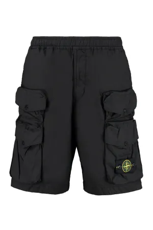 Stone Island Elasticated-Waist Logo Patch Bermuda Shorts