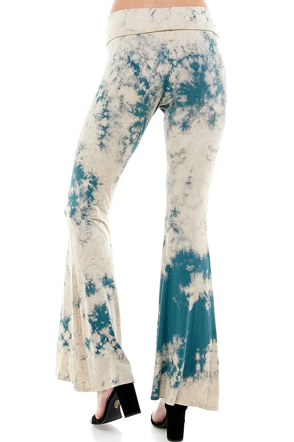 T-Party Fold Over Tie Dye Bell Bottom VRS75444