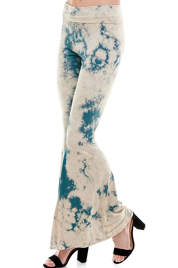 T-Party Fold Over Tie Dye Bell Bottom VRS75444