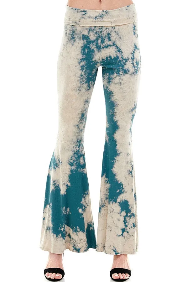 T-Party Fold Over Tie Dye Bell Bottom VRS75444