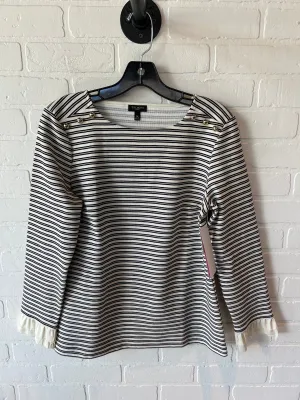 Top Long Sleeve By Talbots In Black & Cream, Size: M