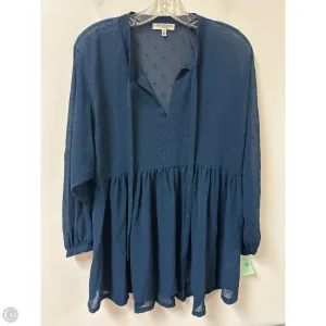 Tunic Long Sleeve By Clothes Mentor In Navy, Size: S