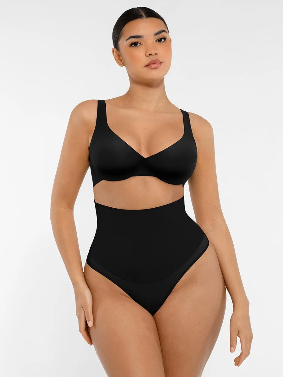 Unpadded Underwired Deep V-Neck Side Support Bra
