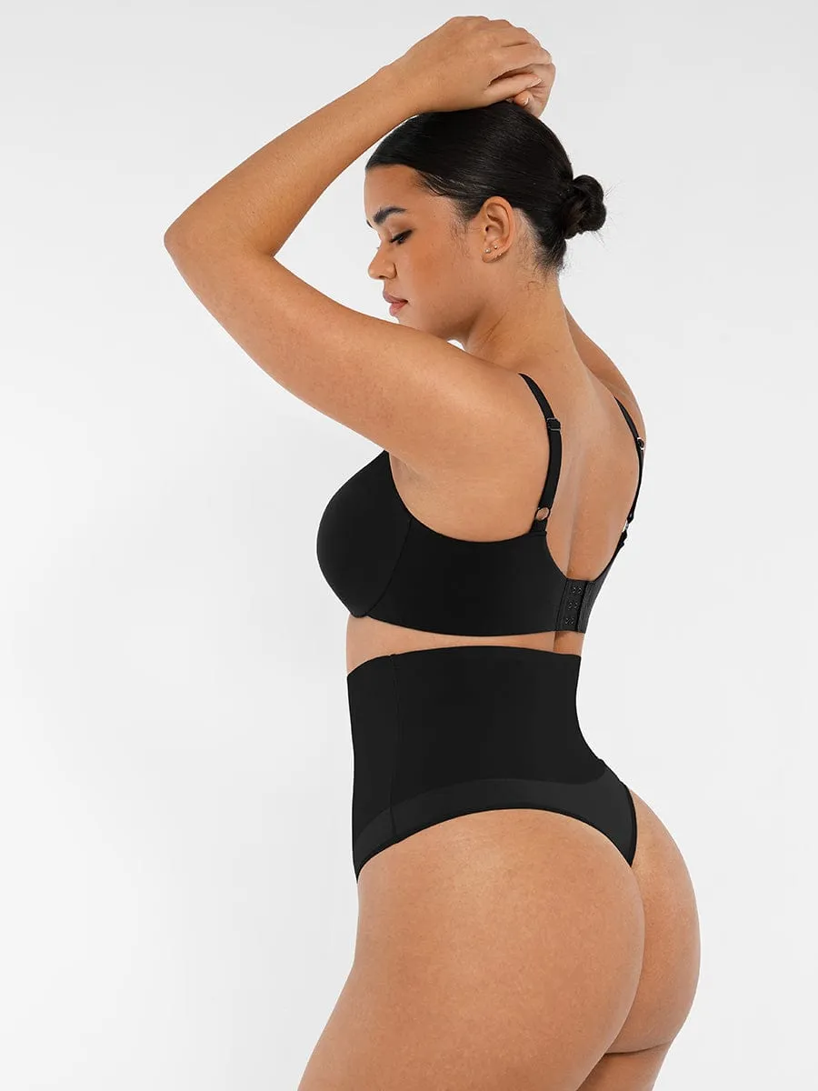 Unpadded Underwired Deep V-Neck Side Support Bra