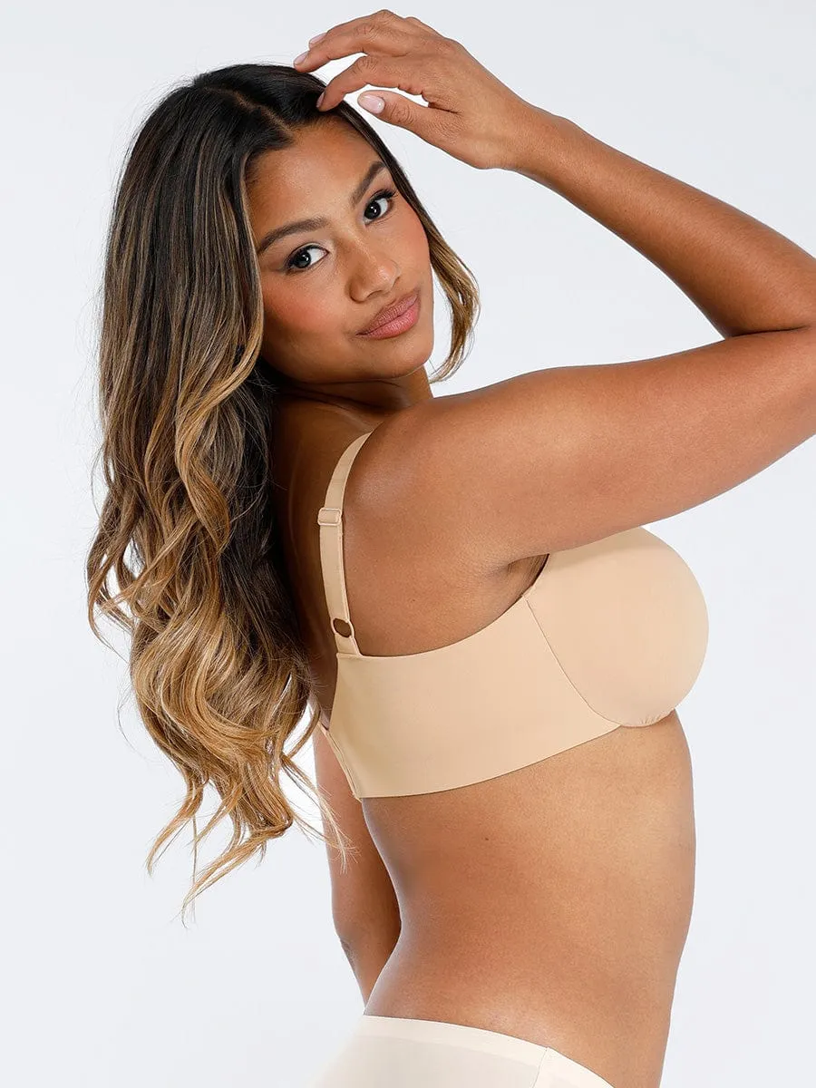 Unpadded Underwired Deep V-Neck Side Support Bra