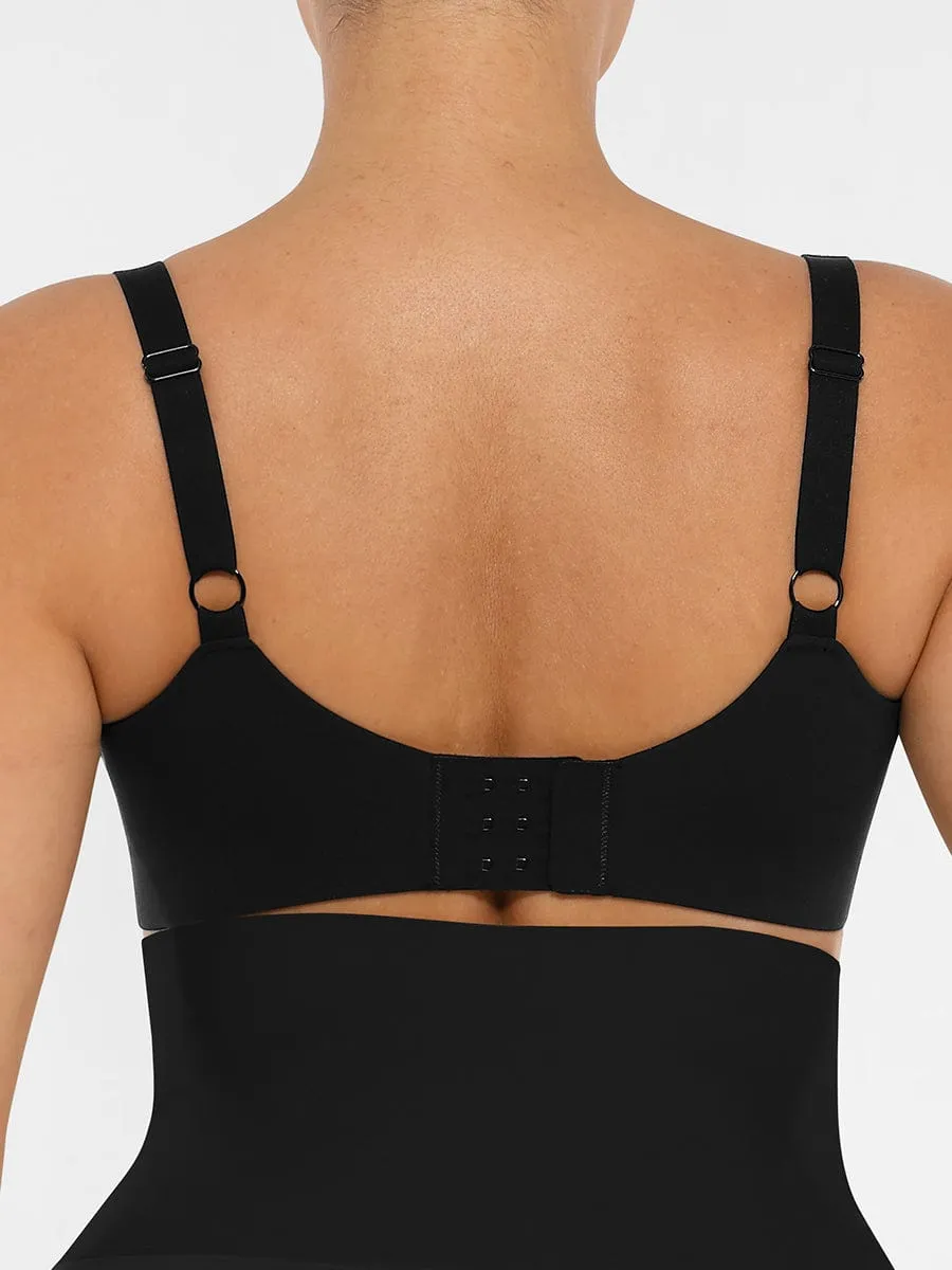 Unpadded Underwired Deep V-Neck Side Support Bra