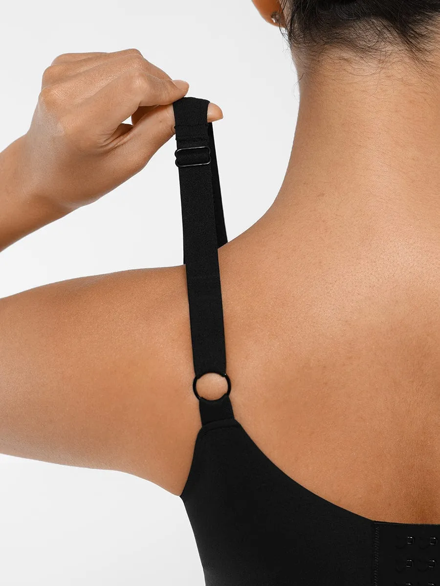 Unpadded Underwired Deep V-Neck Side Support Bra