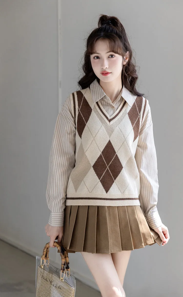 Varsity Prep Tennis Skirt (Khaki)