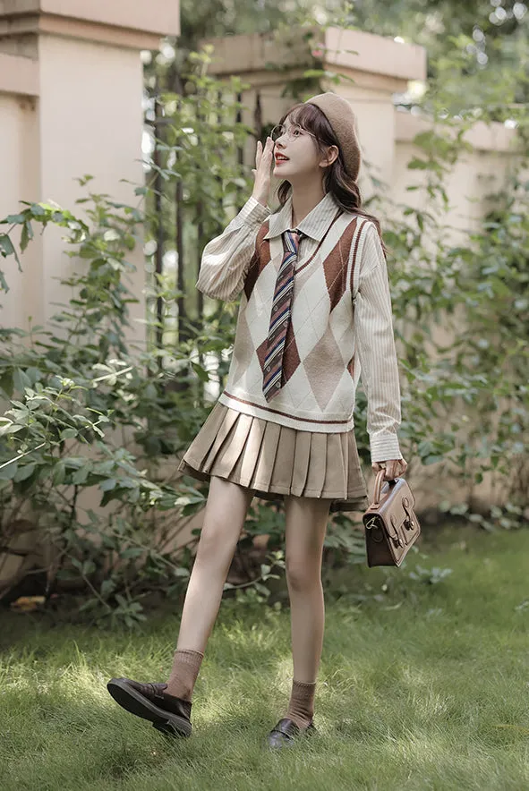 Varsity Prep Tennis Skirt (Khaki)