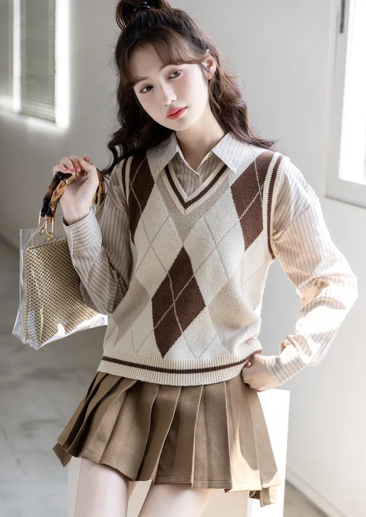 Varsity Prep Tennis Skirt (Khaki)
