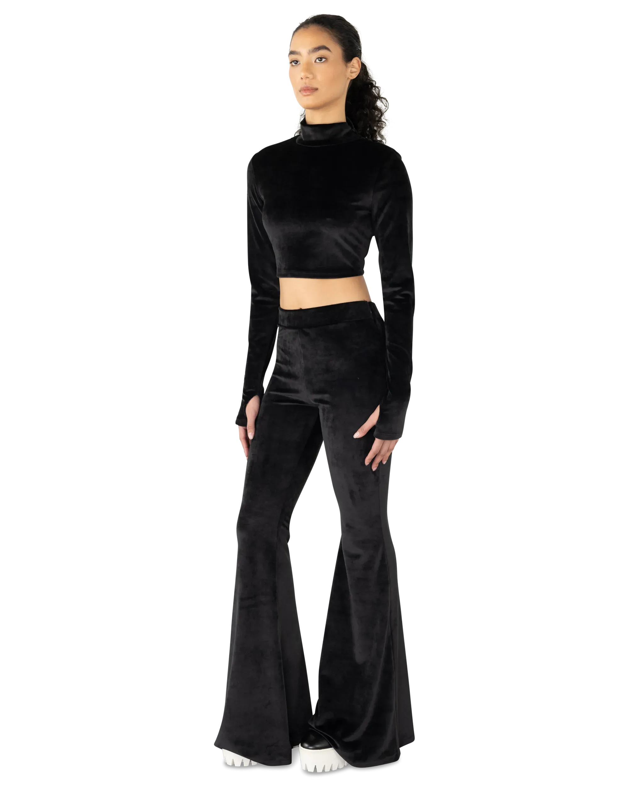 Velvet Choker Longsleeve Top