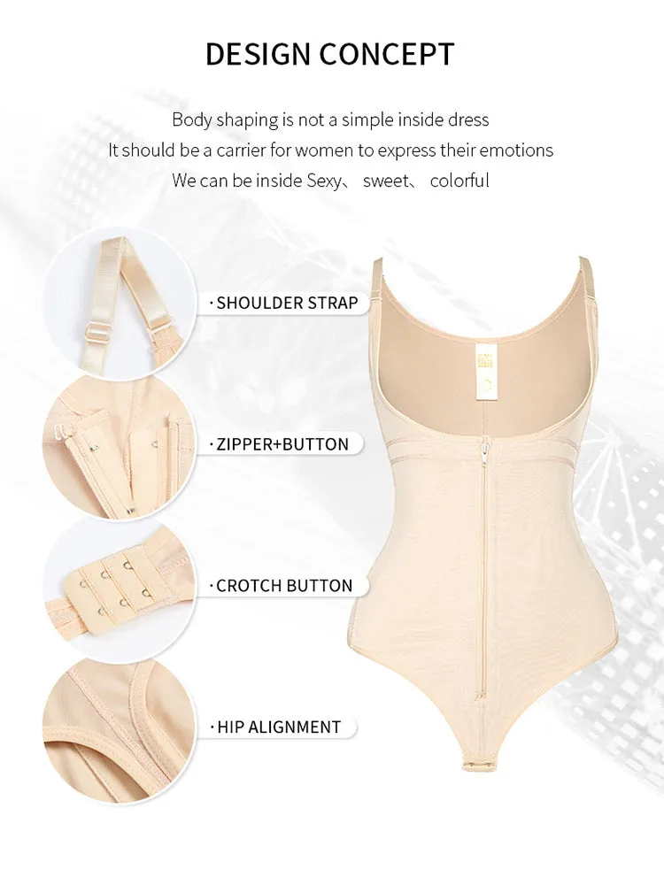 Waist Trainer Bodysuit Thong Shapewear for Women