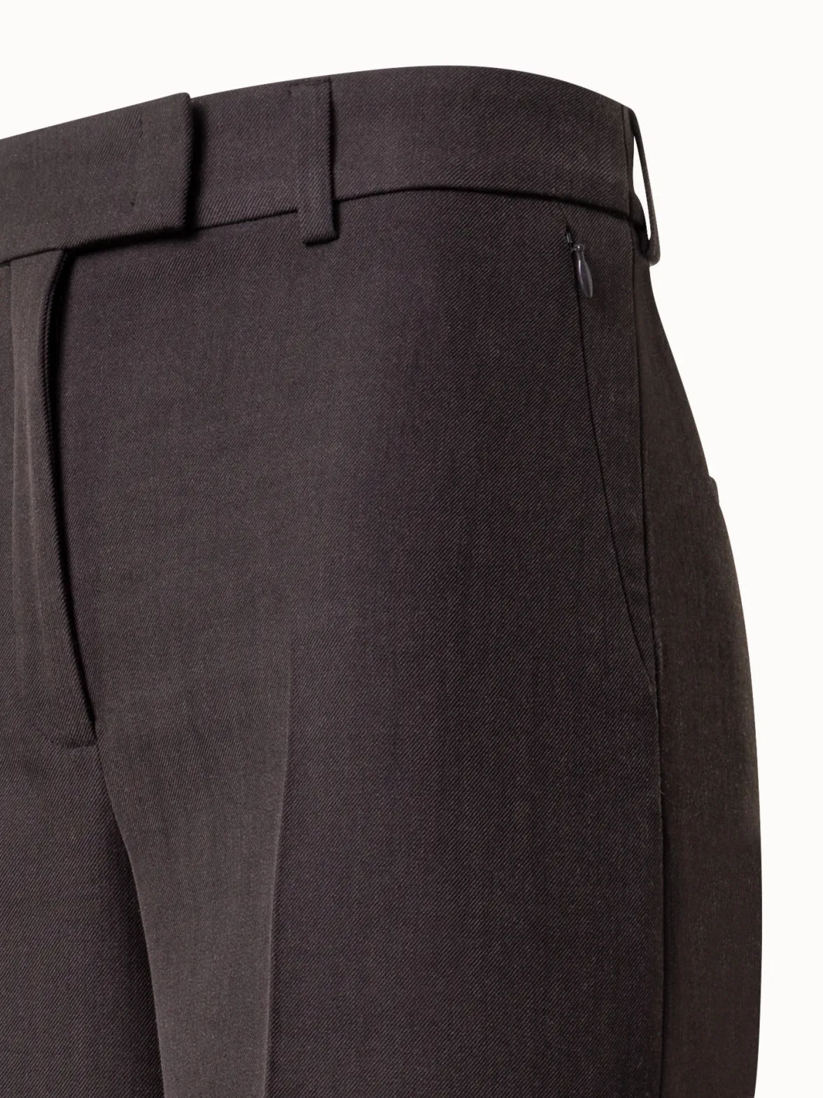 Wide Wool Double-Face Pants with Mocca Loop Print