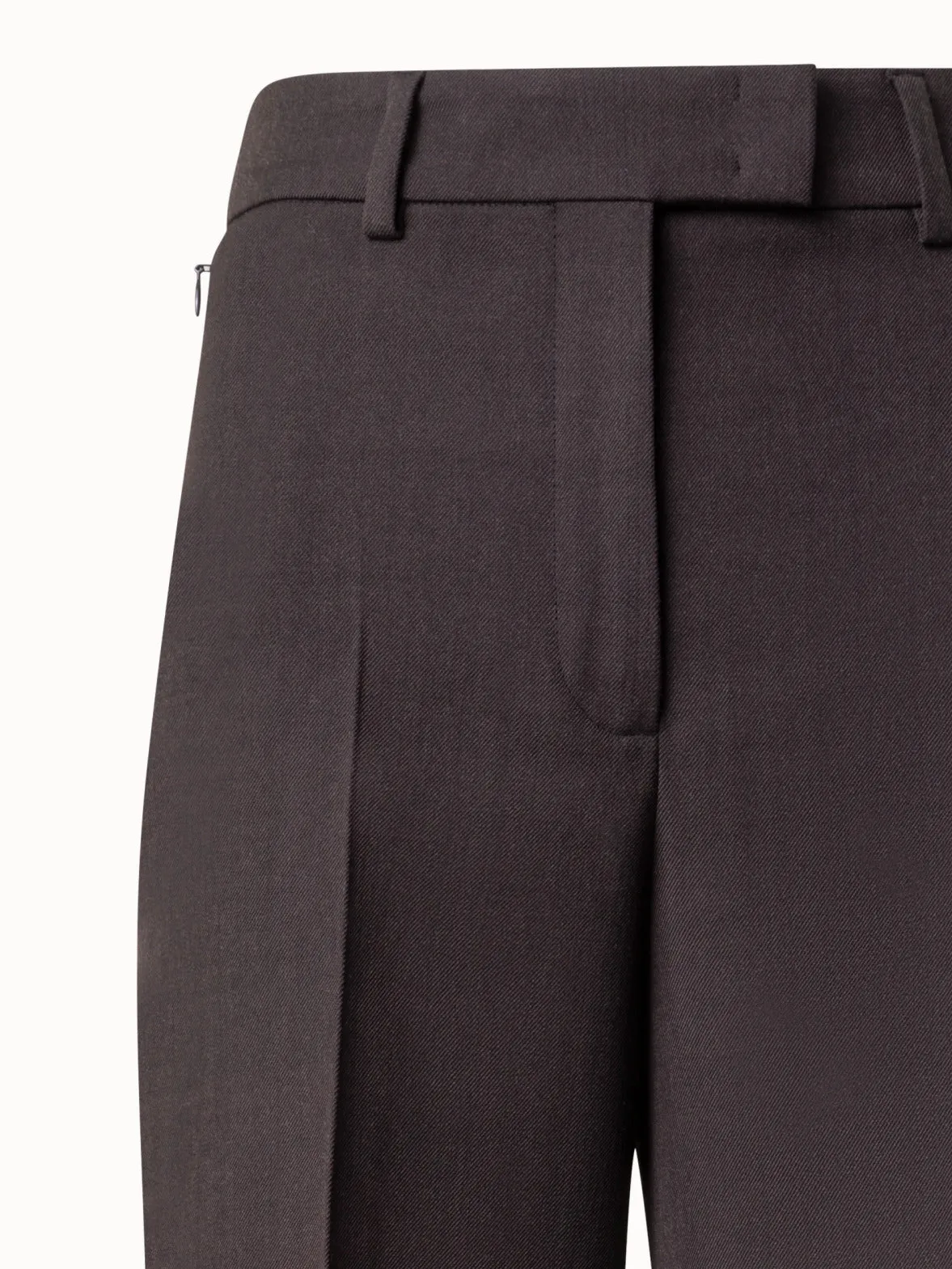 Wide Wool Double-Face Pants with Mocca Loop Print