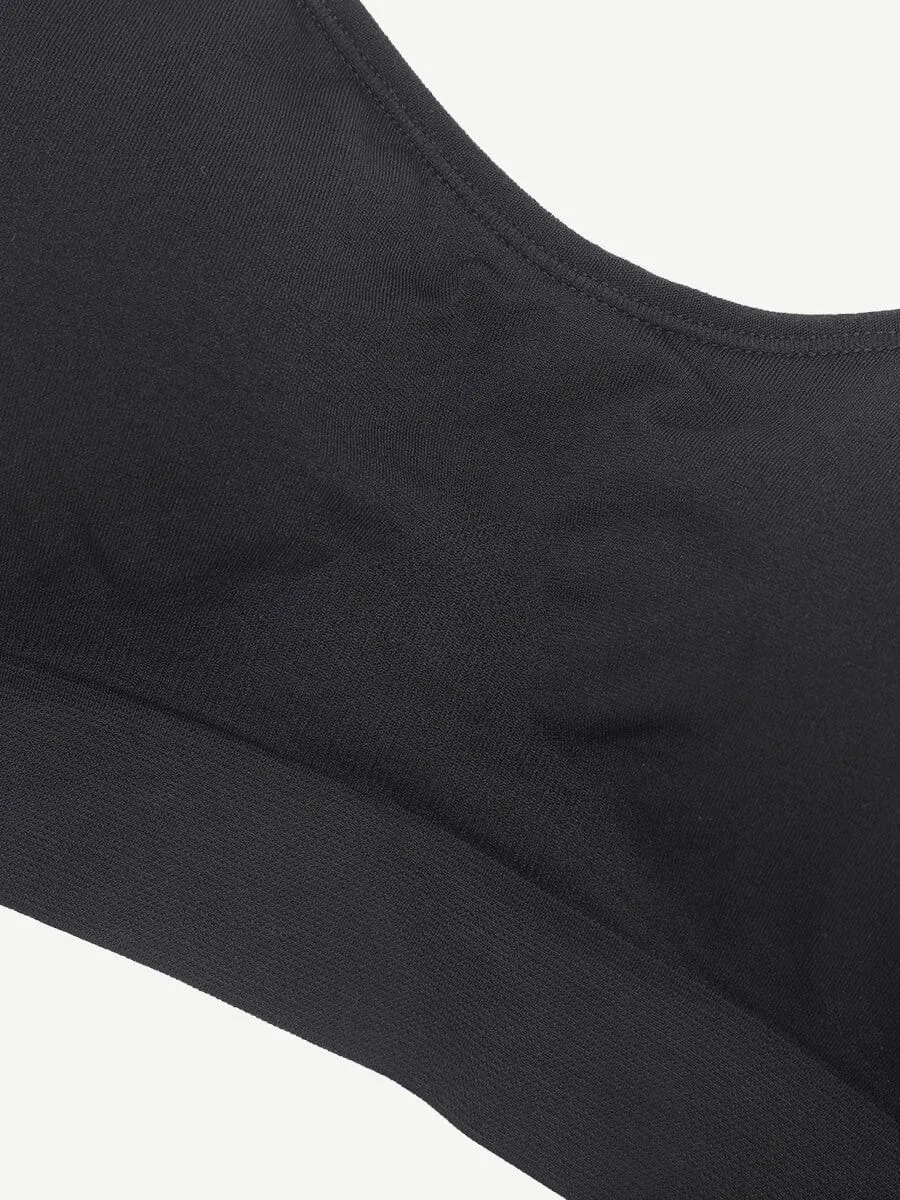 Wireless Seamless Bust Support Wide Shoulder Straps Shapewear Bra