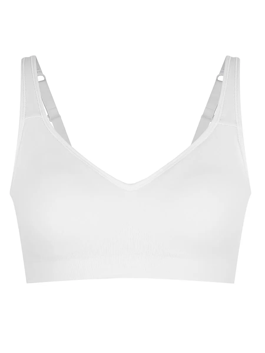 Wireless Seamless Bust Support Wide Shoulder Straps Shapewear Bra