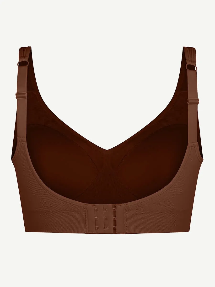 Wireless Seamless Bust Support Wide Shoulder Straps Shapewear Bra