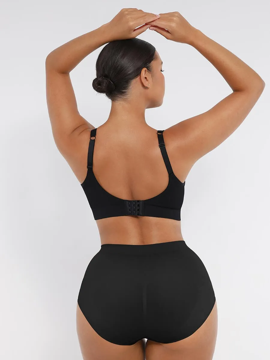 Wireless Seamless Bust Support Wide Shoulder Straps Shapewear Bra