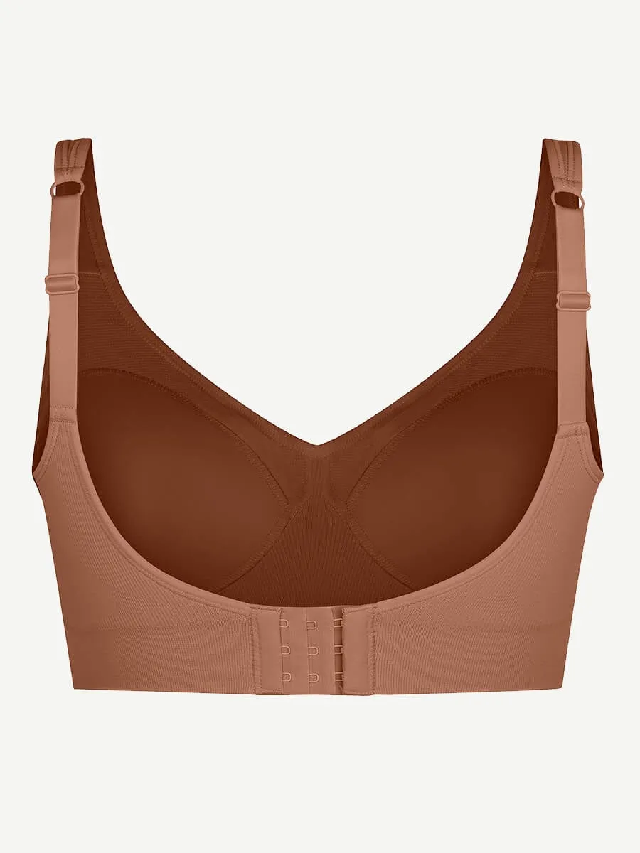 Wireless Seamless Bust Support Wide Shoulder Straps Shapewear Bra