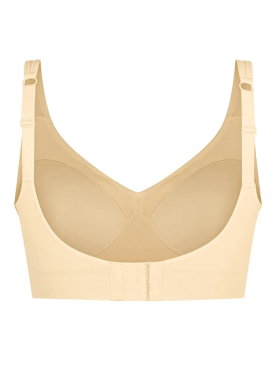 Wireless Seamless Bust Support Wide Shoulder Straps Shapewear Bra