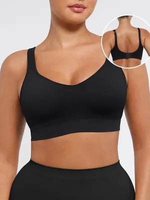 Wireless Seamless Bust Support Wide Shoulder Straps Shapewear Bra