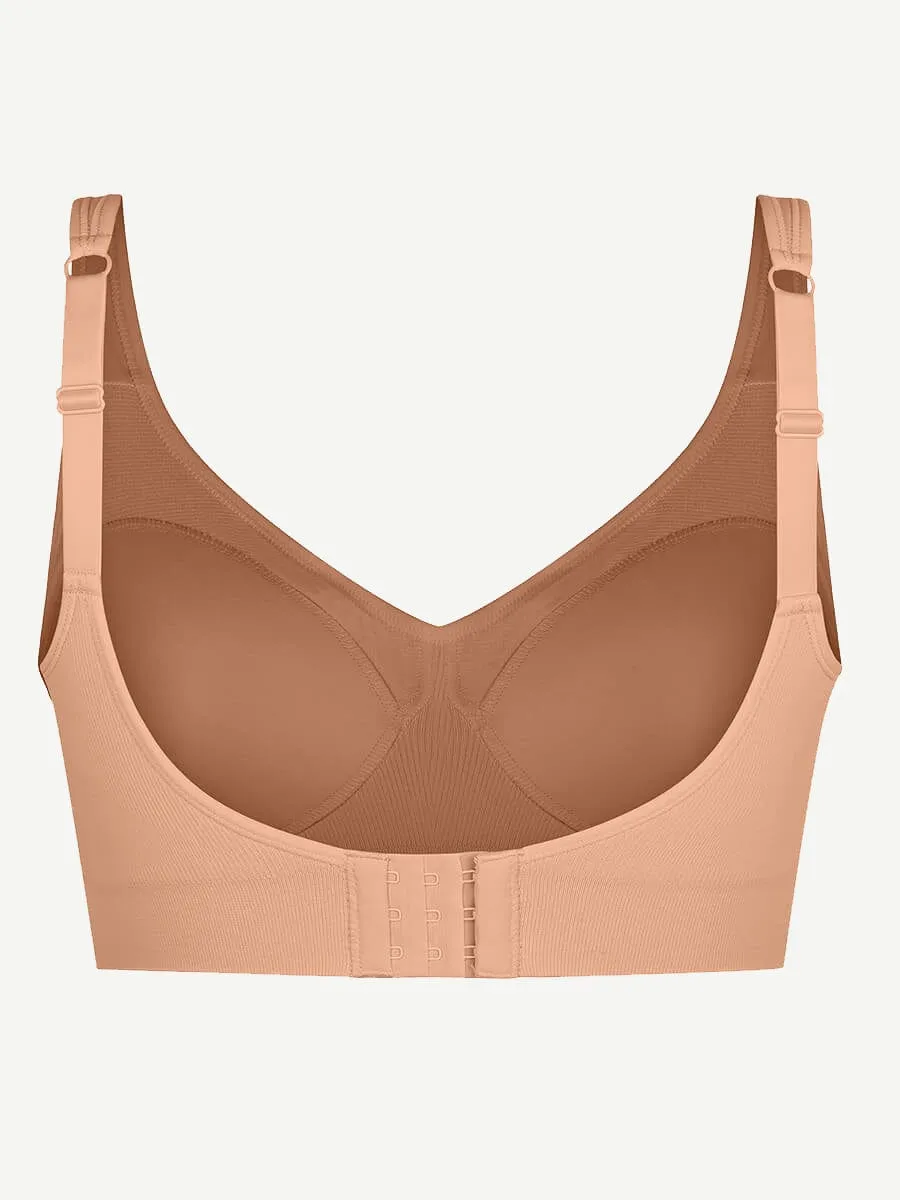 Wireless Seamless Bust Support Wide Shoulder Straps Shapewear Bra