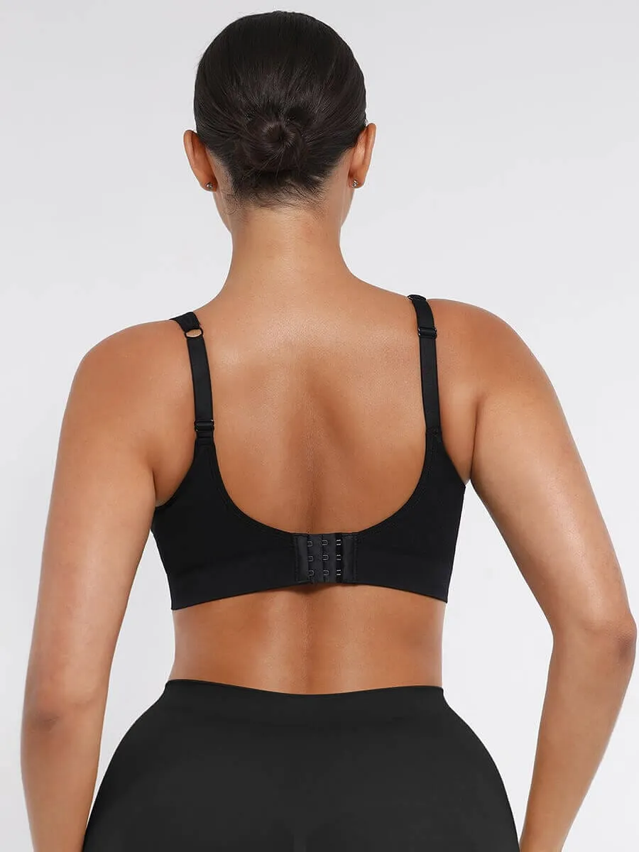 Wireless Seamless Bust Support Wide Shoulder Straps Shapewear Bra
